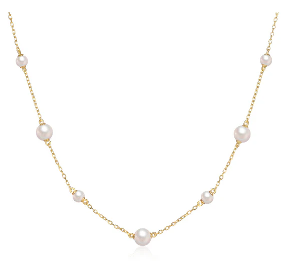 Women's Necklace Set – Layered Design – With Pearl Details and Heart-Shaped Pendant - Image 7