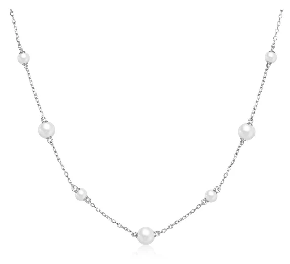 Women's Necklace Set – Layered Design – With Pearl Details and Heart-Shaped Pendant - Image 8