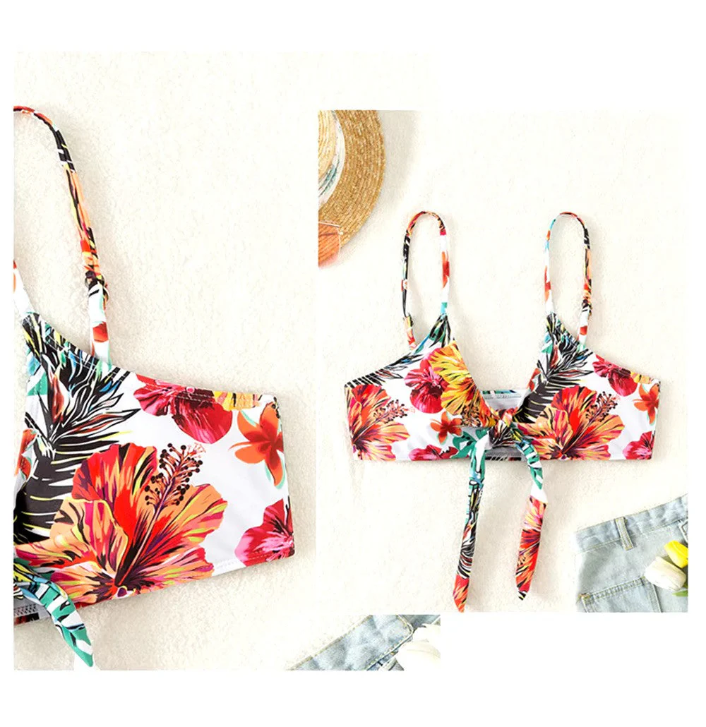 Ladies Bikini Set – Bralette Top with Bow – High Waist Brief – Includes Airy Cover-Up - Image 17
