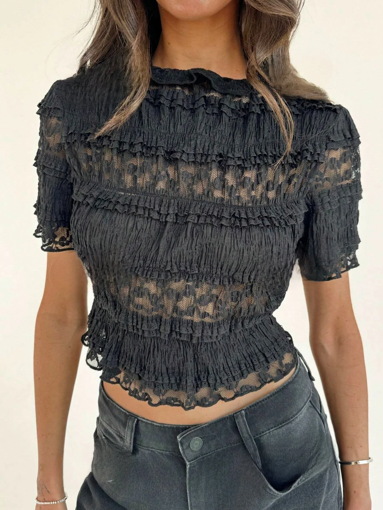 Luxury Lace Crop Top – Elegant & Trendy - Image 5