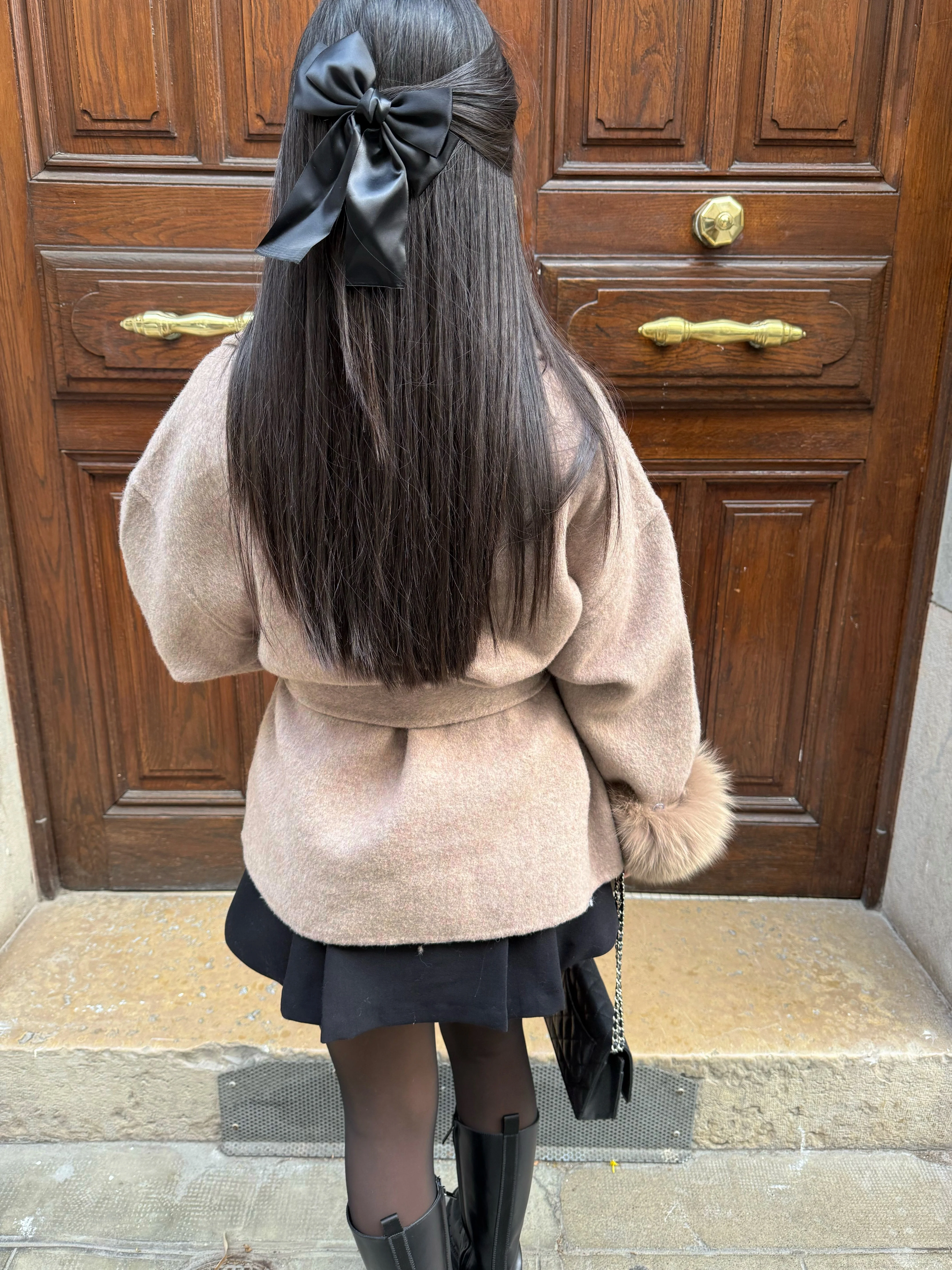 Luxury Winter Coat - Bella Coat with Faux-Fur Sleeves - Image 2