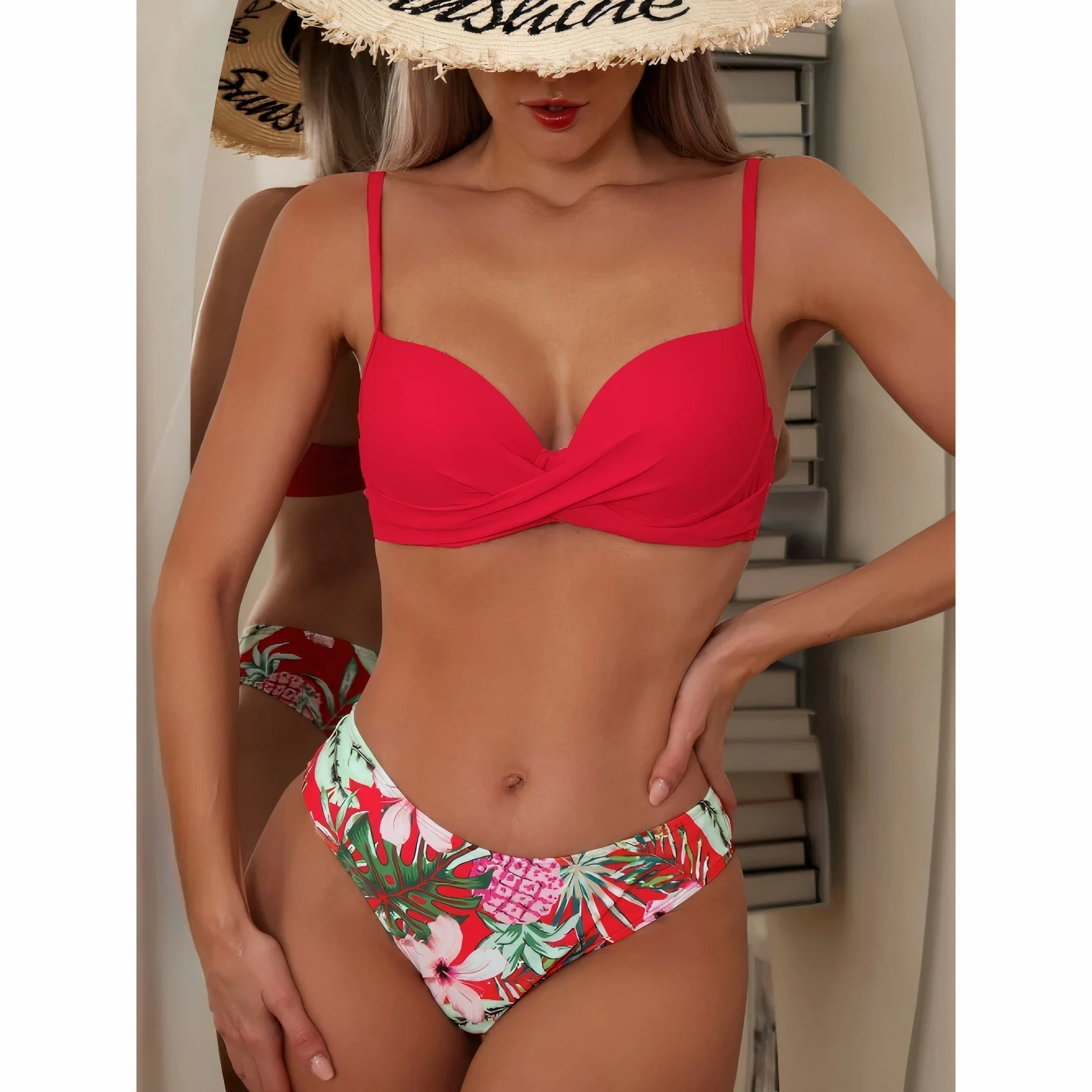 Lyn - 3-Piece Bikini Set with Floral Print for Women - Image 11