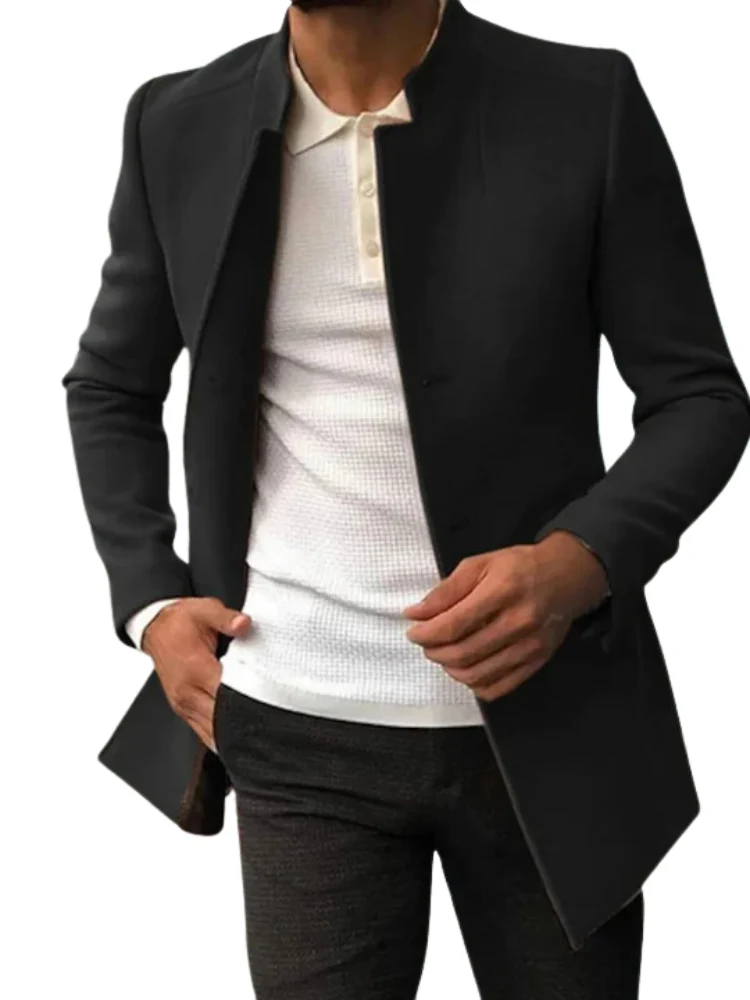 Men's Blazer - Slim Fit - Band Collar - Modern Design - Comfortable and Stylish - Image 5