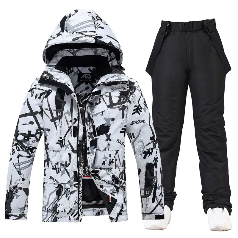 Unisex Ski Set - Waterproof Jacket with Hood and Snow Pants with Adjustable Straps - Image 2
