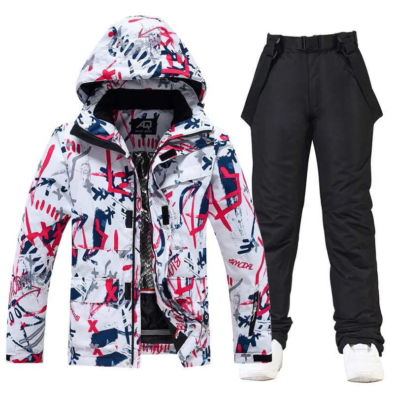 Unisex Ski Set - Waterproof Jacket with Hood and Snow Pants with Adjustable Straps - Image 3