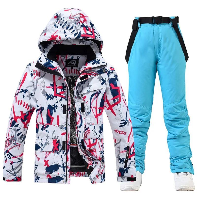 Unisex Ski Set - Waterproof Jacket with Hood and Snow Pants with Adjustable Straps - Image 4
