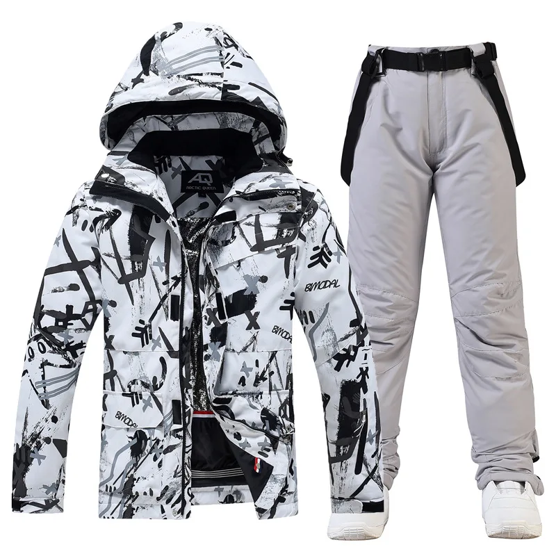 Unisex Ski Set - Waterproof Jacket with Hood and Snow Pants with Adjustable Straps - Image 7