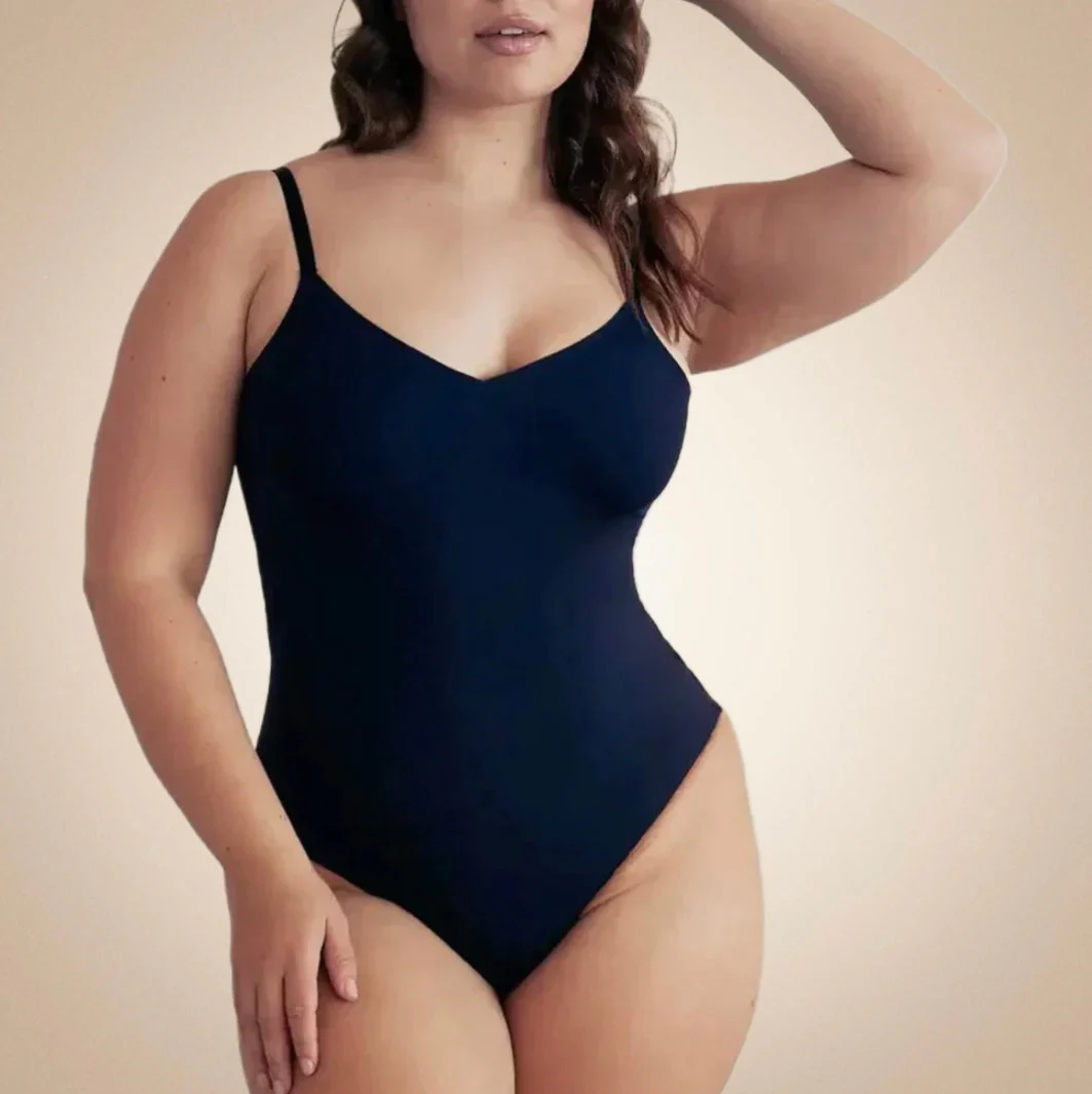Ladies Bodysuit - V-Neck - Adjustable Straps - Seamless Slim Fit - Comfort Stretch - Image 10