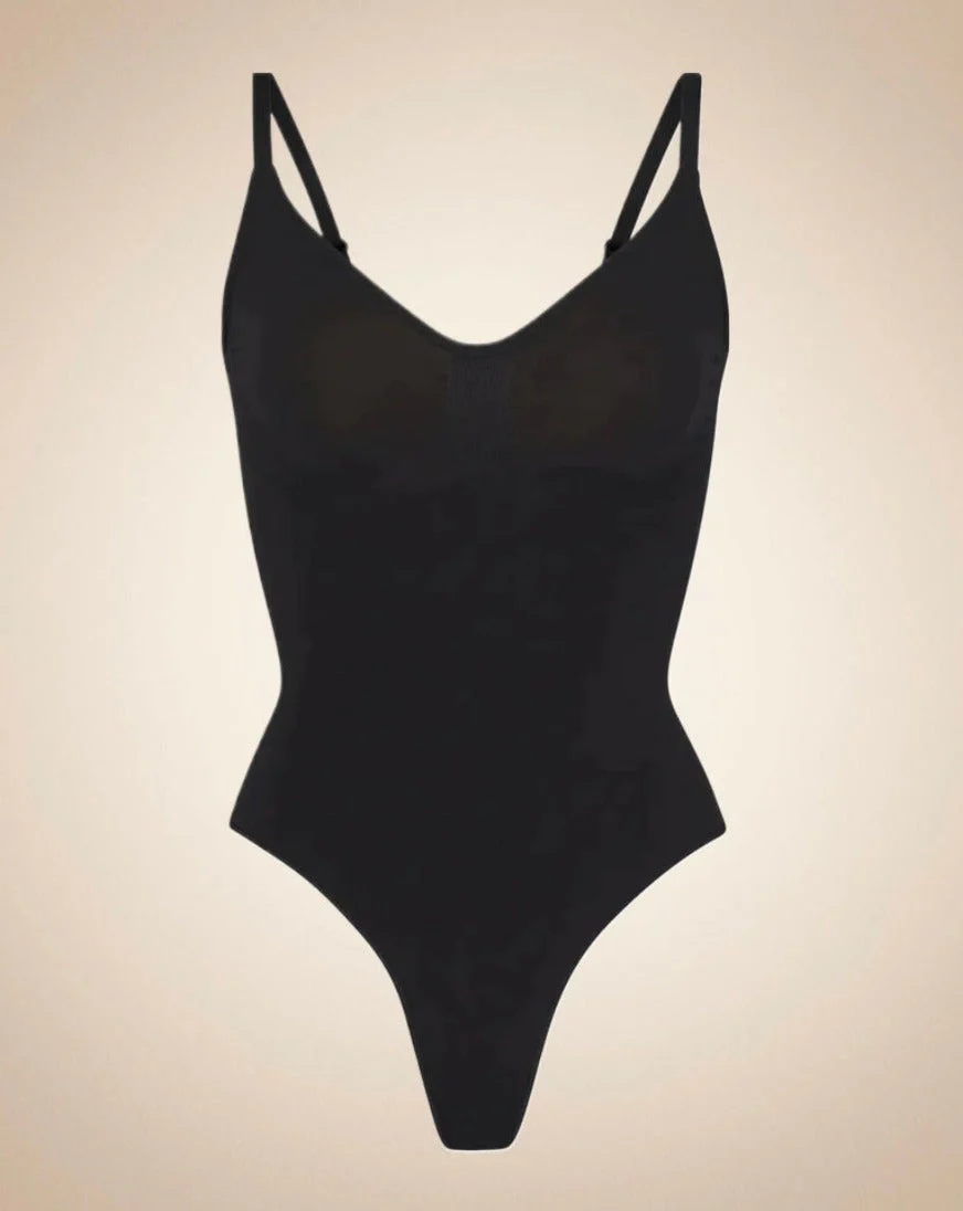 Ladies Bodysuit - V-Neck - Adjustable Straps - Seamless Slim Fit - Comfort Stretch - Image 11