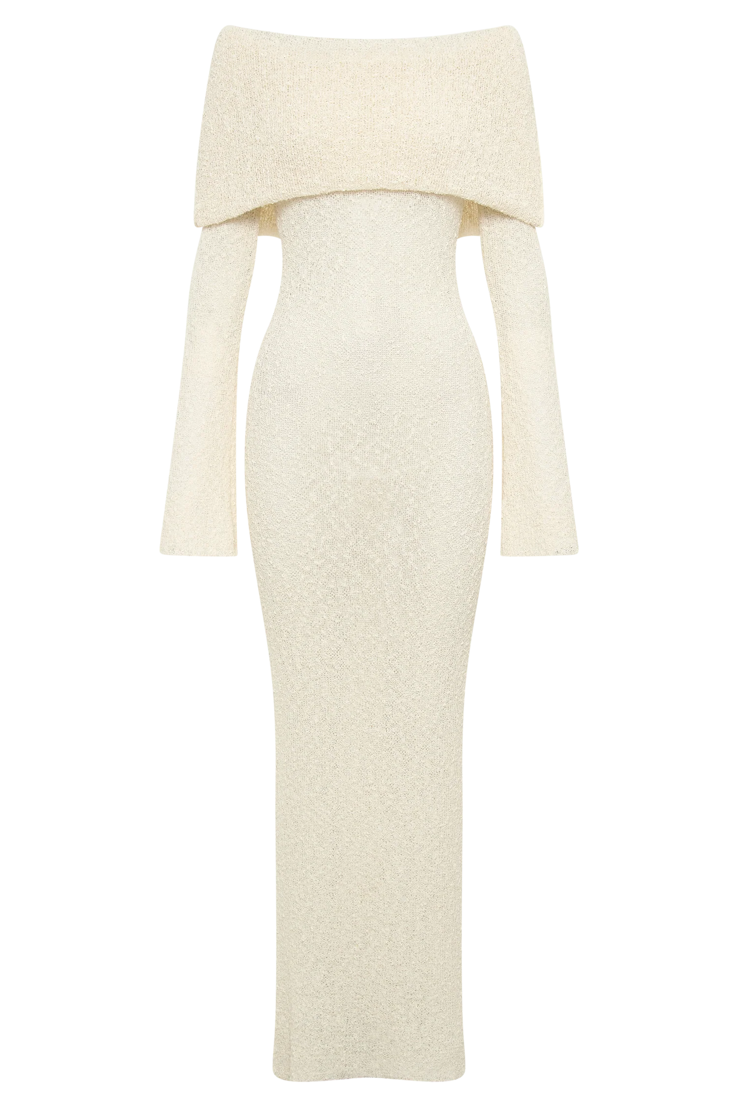 Marisol off-shoulder bouclé maxi-dress - ivory - Image 10