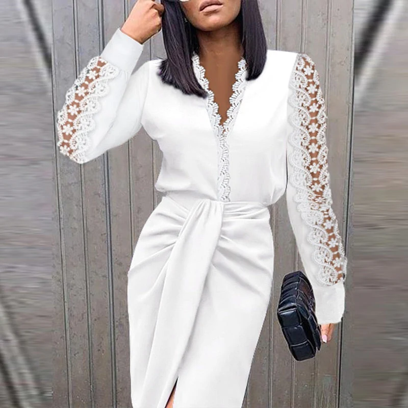 Marly | Elegant Cocktail Dress With Lace - Image 2
