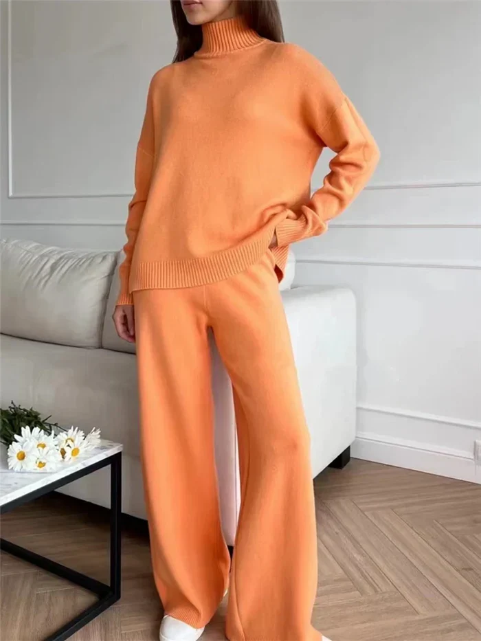 Märta – Comfortable Trousers and Turtleneck Sweater Set for Women - Image 3
