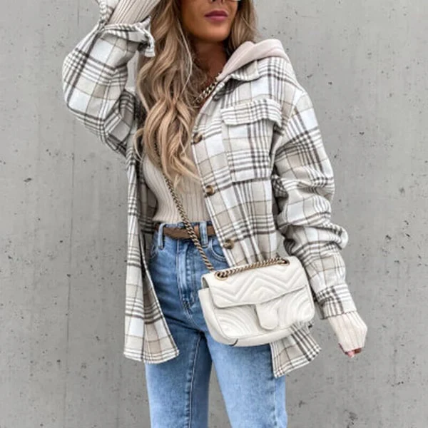Martina - Elegant Checked Shirtjacket for Women - Image 2