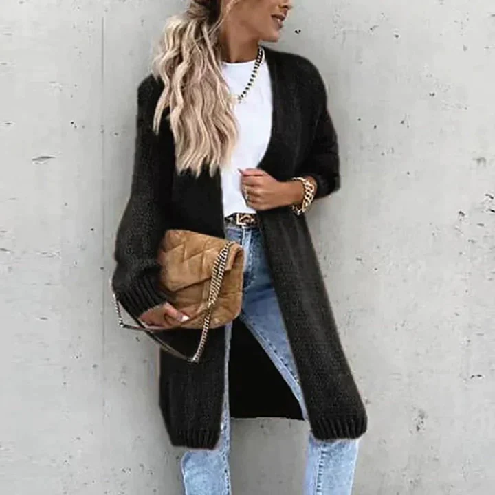 Mary - Elegant Knitted Long Cardigan - Image 3