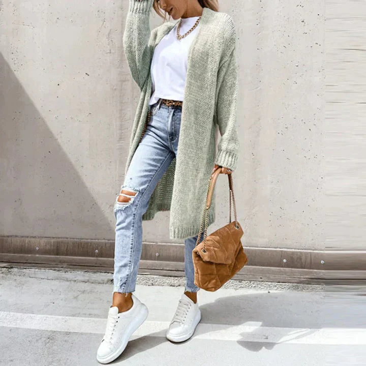 Mary - Elegant Knitted Long Cardigan - Image 6