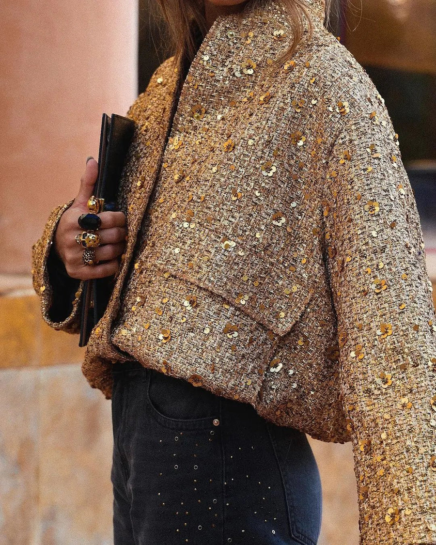 Melanie -  Elegant Sequin Blazer for Women - Image 3