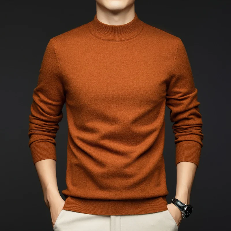 Men's sweater – Slim Fit – Soft Cotton – Fine Knit – Ribbed Edges - Image 2