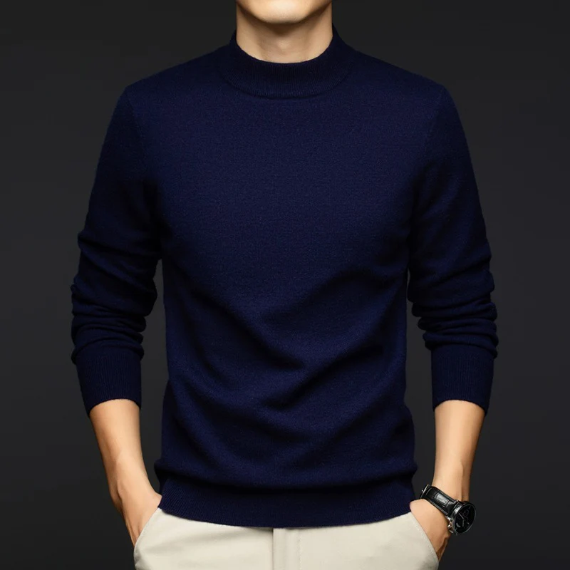Men's sweater – Slim Fit – Soft Cotton – Fine Knit – Ribbed Edges - Image 3