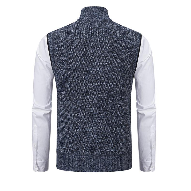 Men's Knitted Sweater Vest - Sleeveless - Regular Fit - Fine Zipper Closure - Business Casual - Image 3