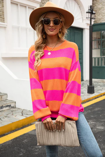 Mila | Casual Striped Knitted Women's Sweater - Image 12