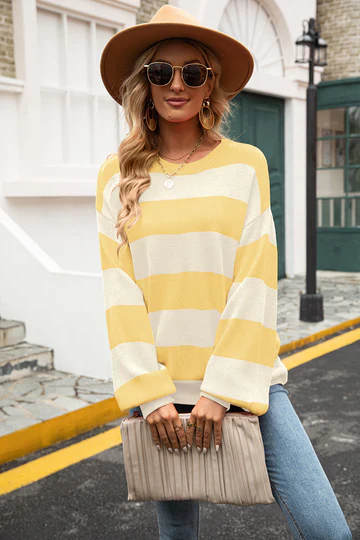 Mila | Casual Striped Knitted Women's Sweater - Image 4