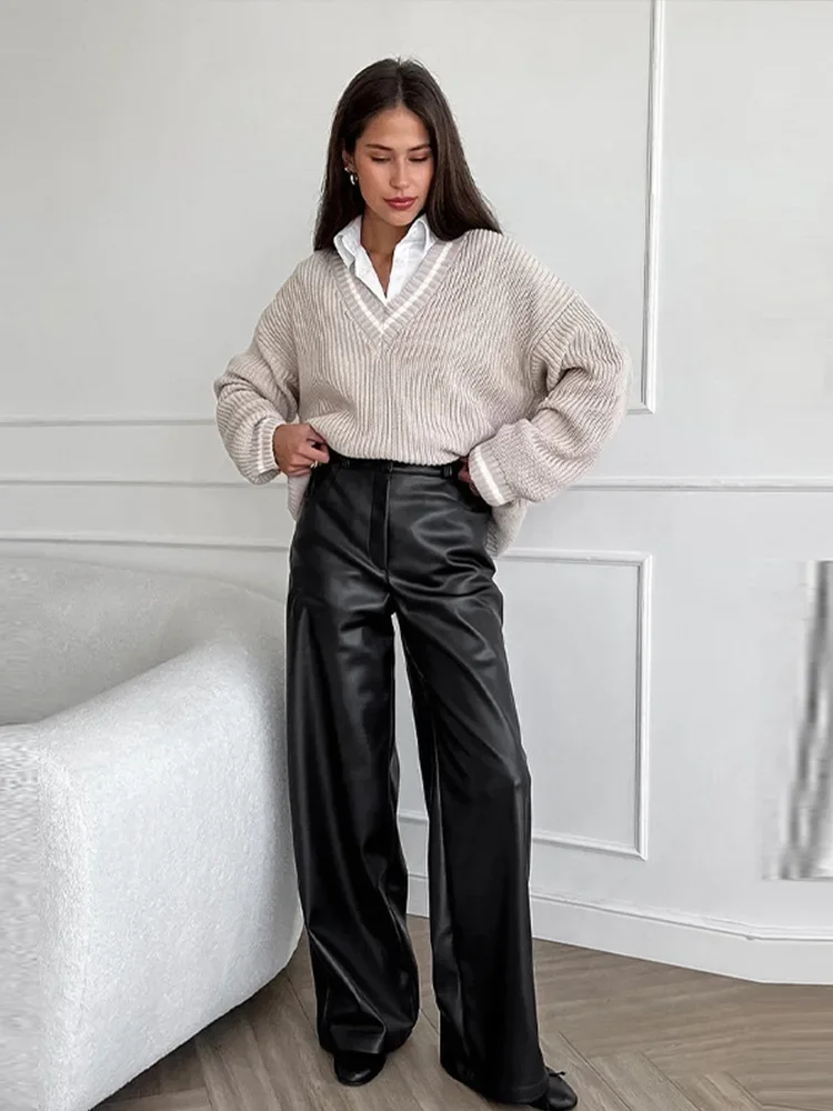 Leather High Waist Pants | Women's Leather Pants with High Waist - Image 3