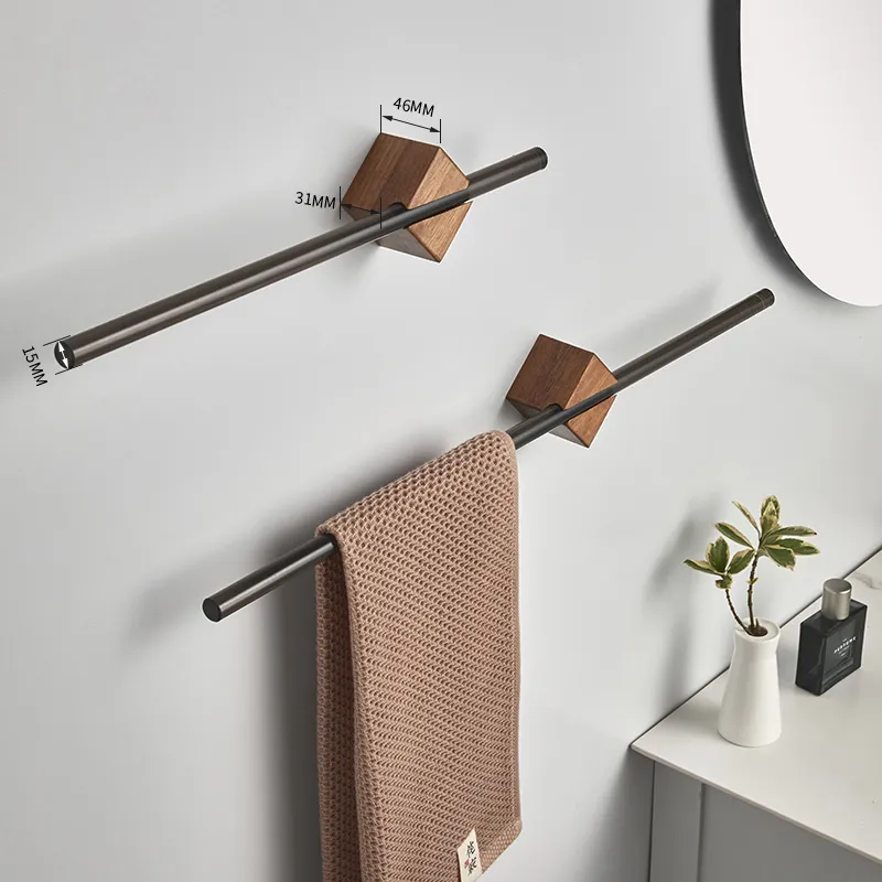Wall Towel Rack with Wood Metal and Acrylic Design - Image 3