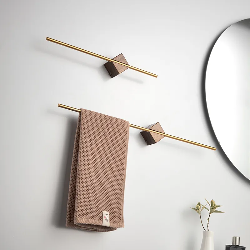 Wall Towel Rack with Wood Metal and Acrylic Design - Image 4