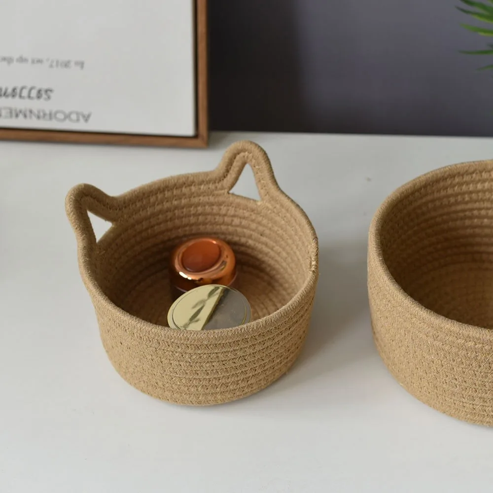 Woven Cat-Ear Storage Basket - Image 2