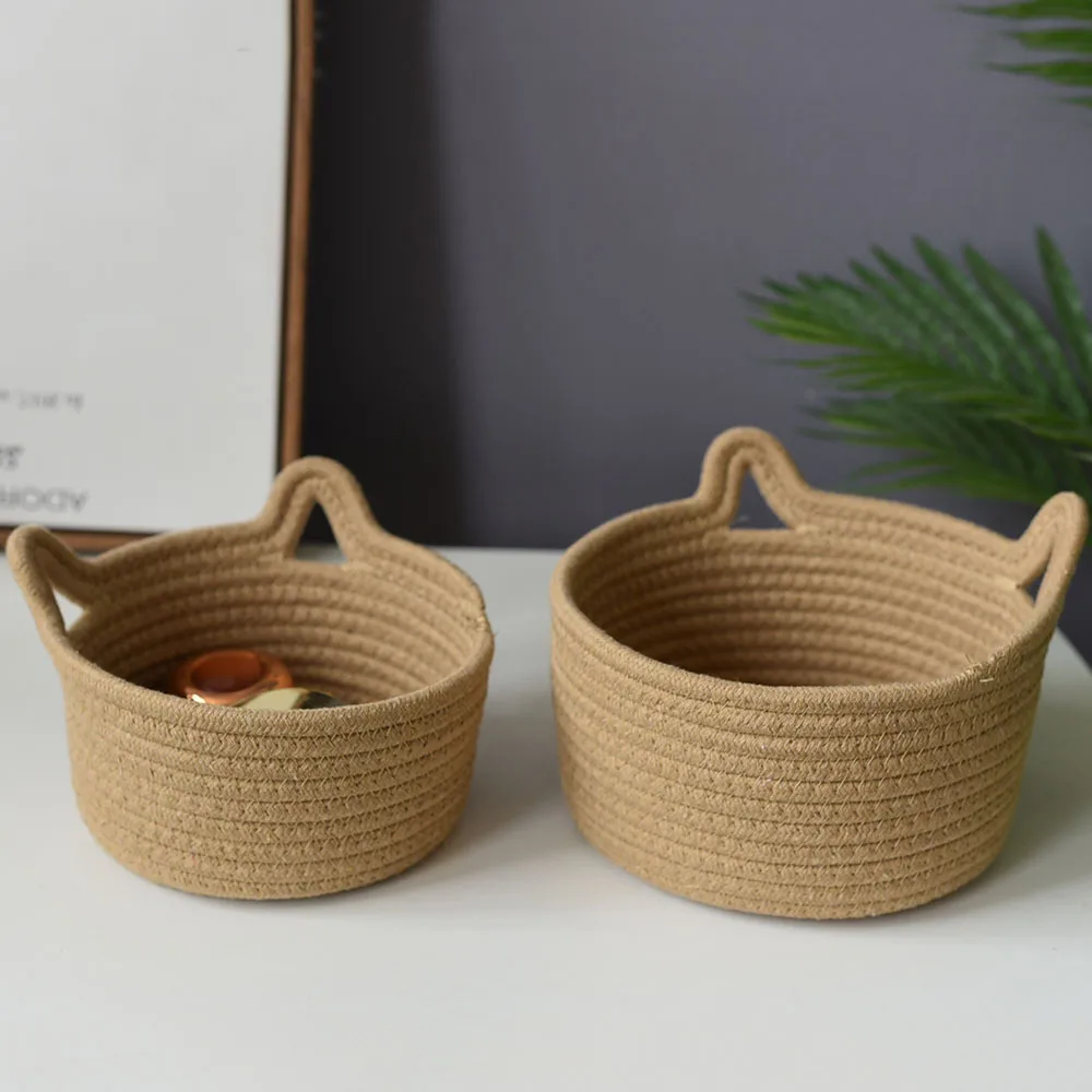 Woven Cat-Ear Storage Basket - Image 3