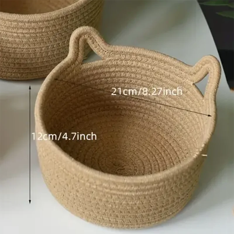 Woven Cat-Ear Storage Basket - Image 6