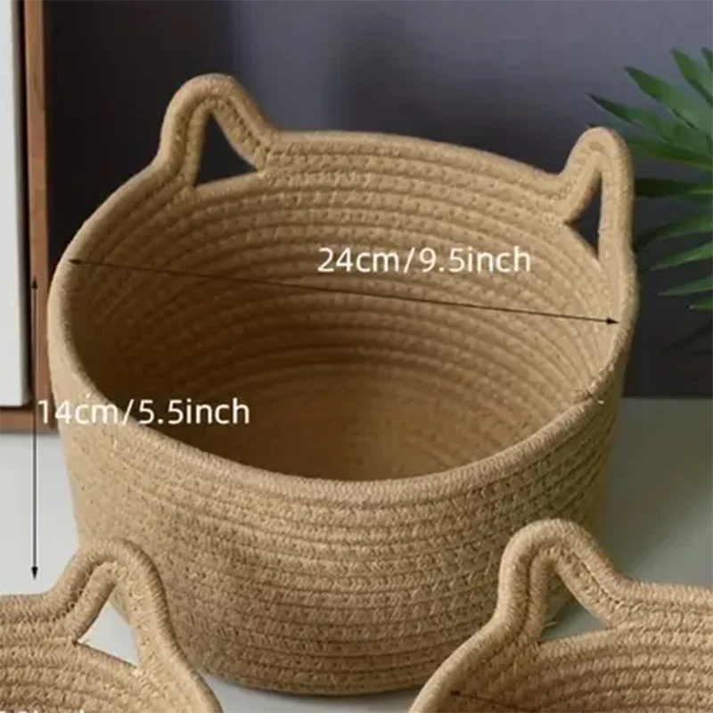 Woven Cat-Ear Storage Basket - Image 7