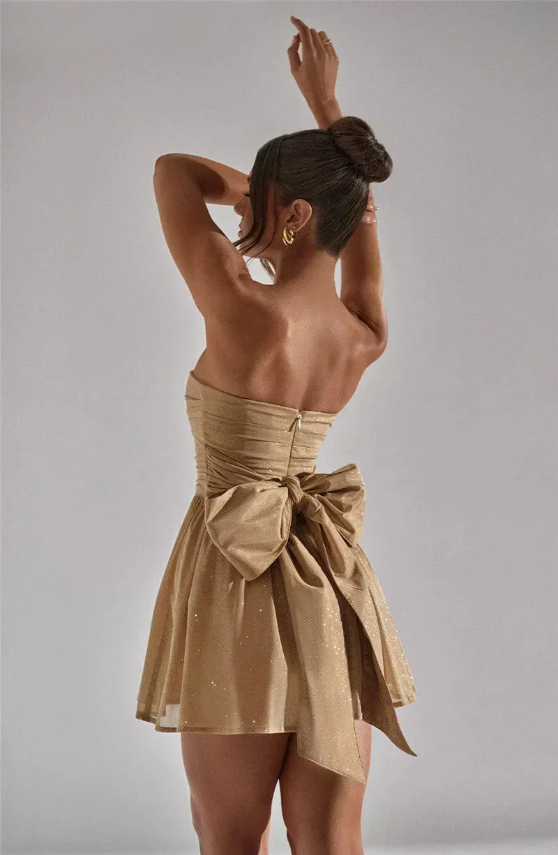 Mirelle | Strapless Glitter Mini-Dress – Elegant & Sparkling - Image 3