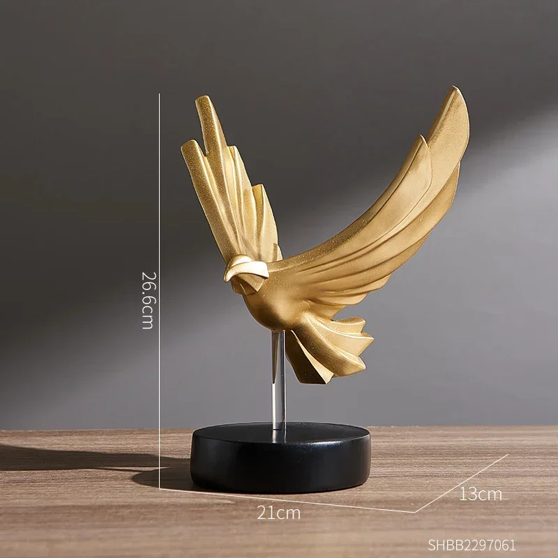 Modern Abstract Bird Sculpture With Metallic Finish - Image 3
