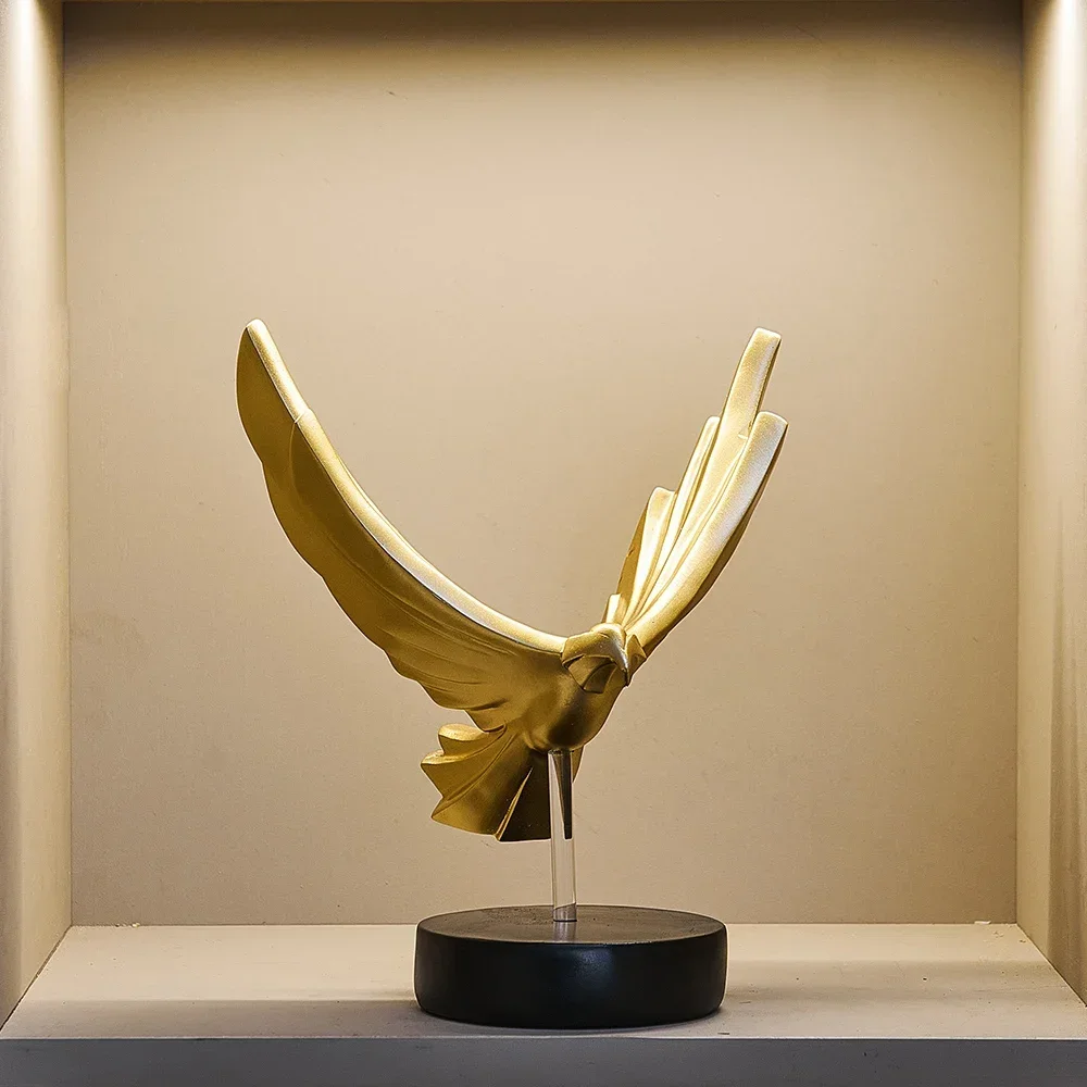 Modern Abstract Bird Sculpture With Metallic Finish - Image 4