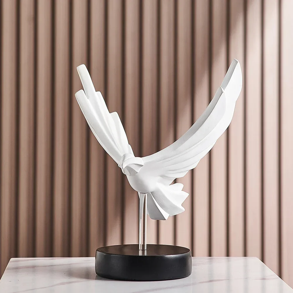 Modern Abstract Bird Sculpture With Metallic Finish - Image 5