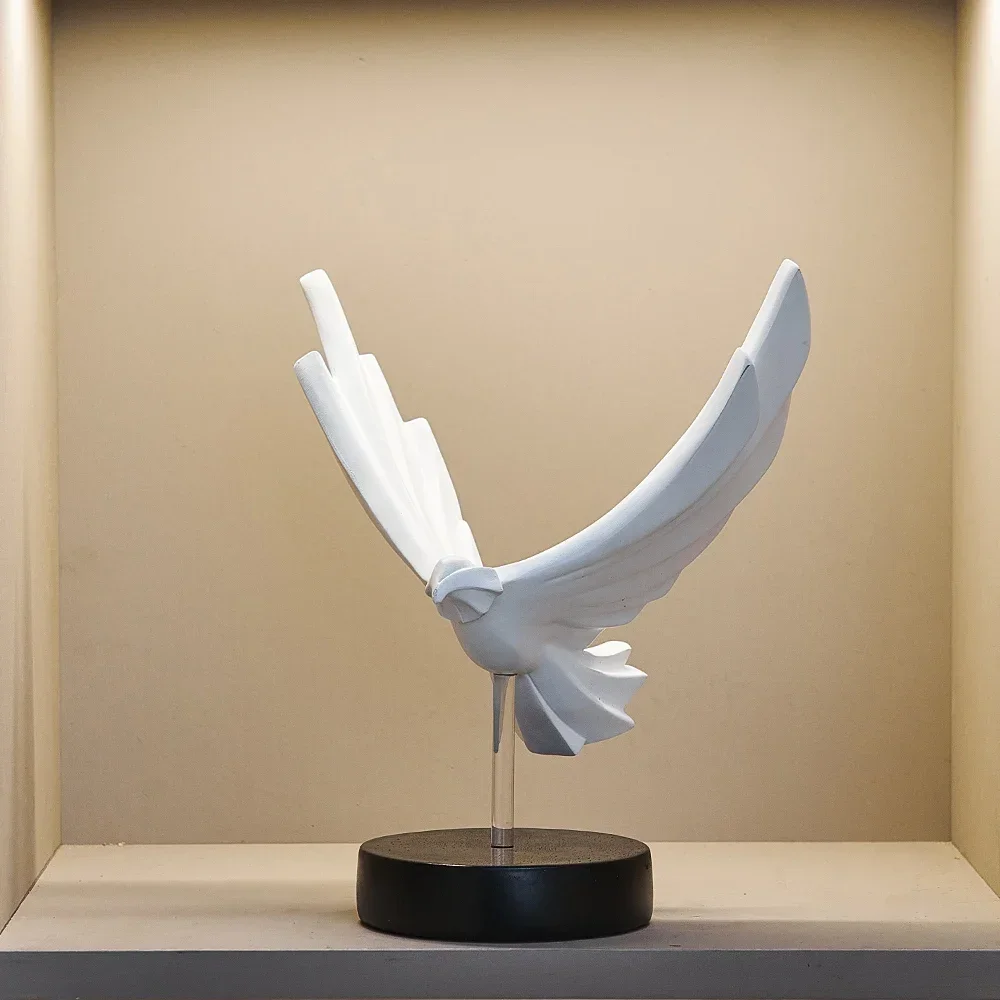 Modern Abstract Bird Sculpture With Metallic Finish - Image 6