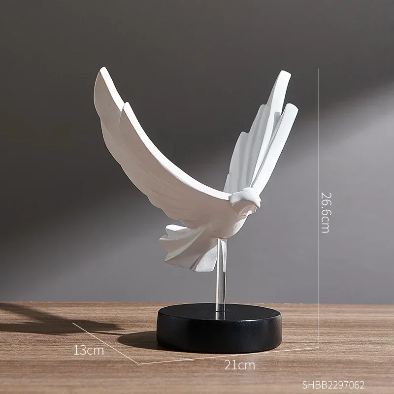 Modern Abstract Bird Sculpture With Metallic Finish - Image 7