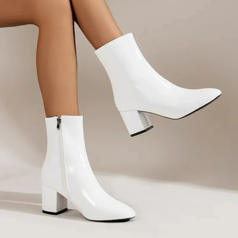 Modern Women's Boots with Block Heel - Image 2