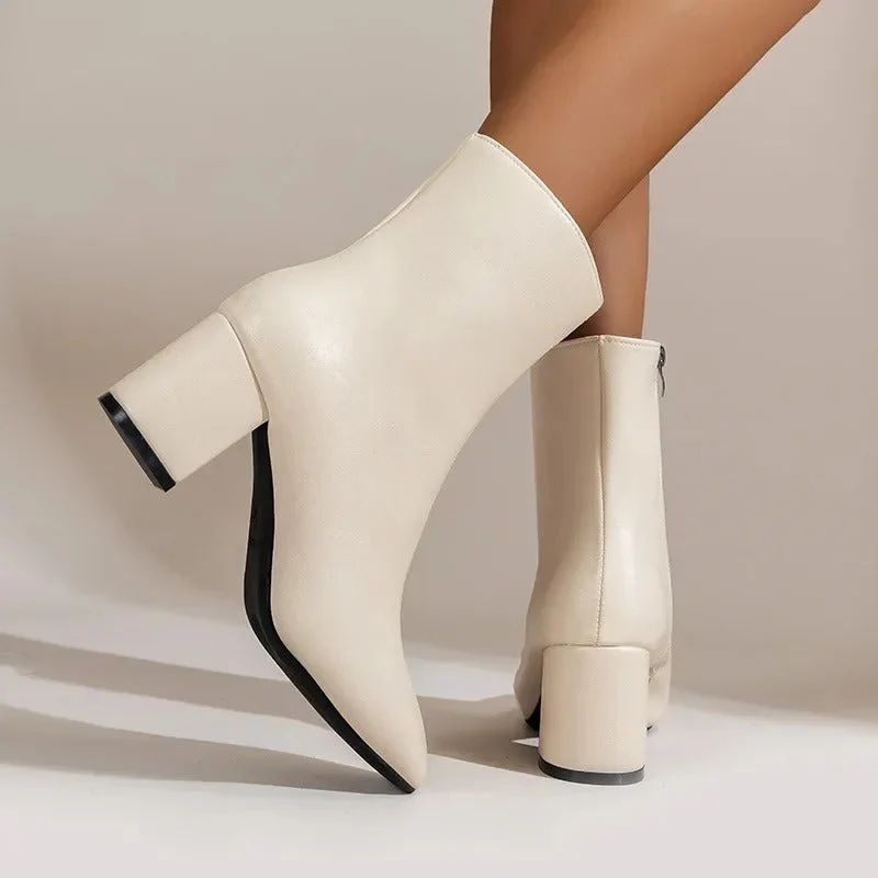 Modern Women's Boots with Block Heel - Image 3