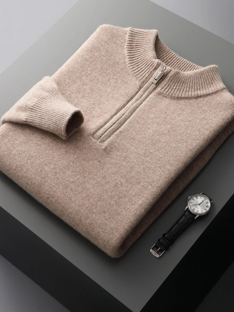 Morris | Cashmere zip-up sweater for men - Image 3