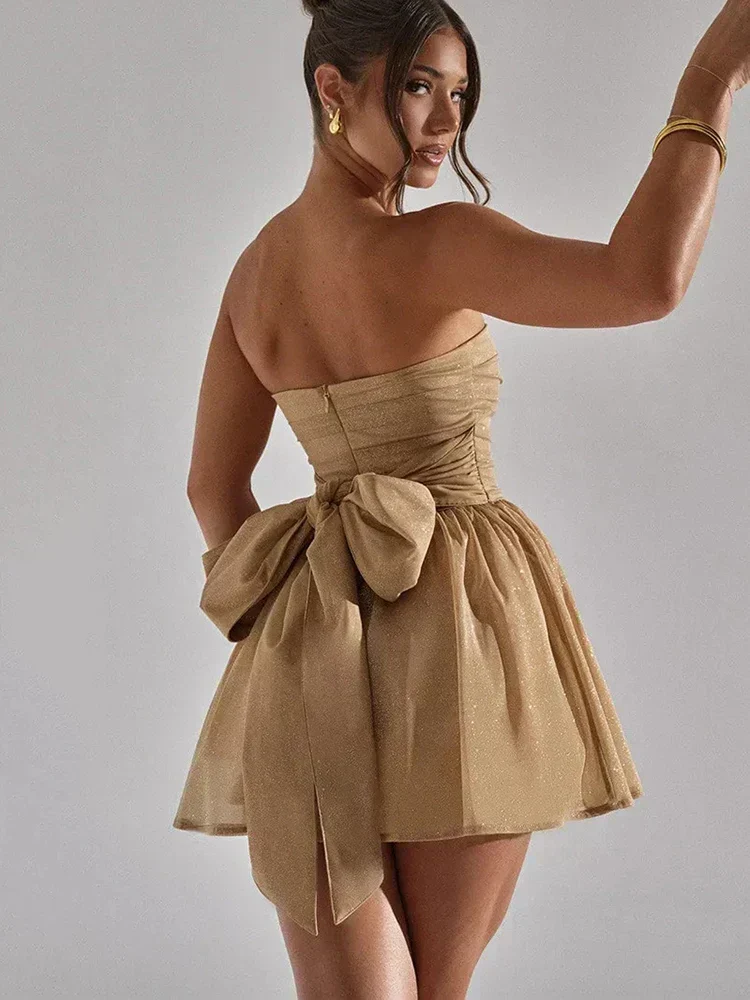 NIKI | Strapless Mini-dress with Sequins - Image 5