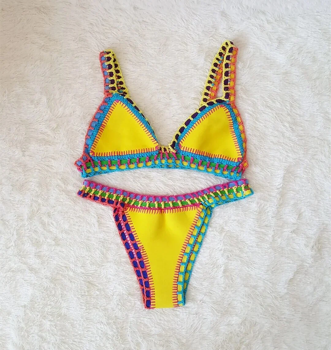 Women's Bikini Top and -Bottom – Crochet Design – Triangle Cups – Low Waist – Comfort Fit - Image 8
