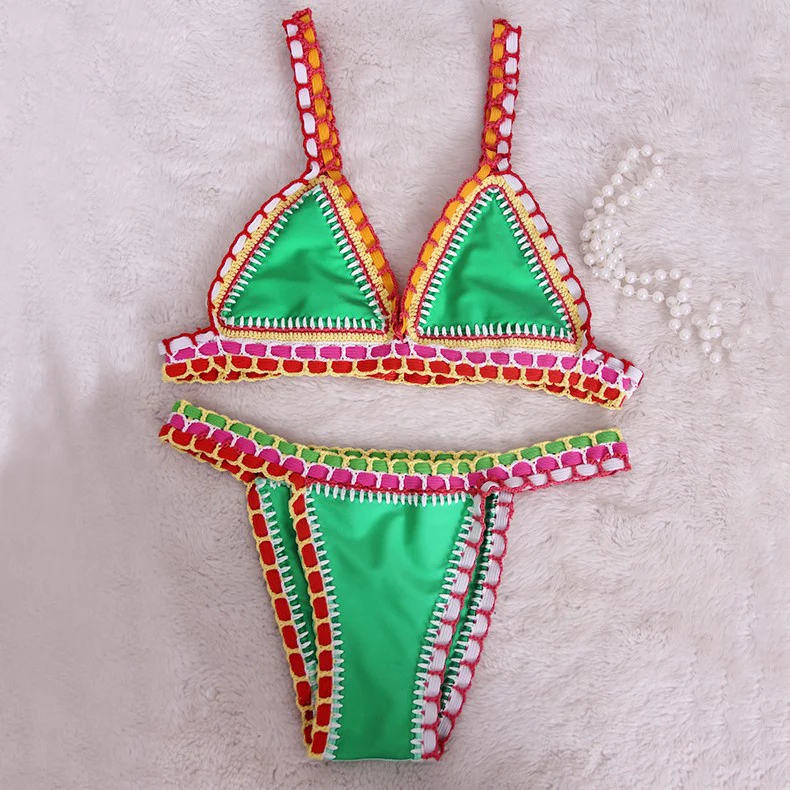 Women's Bikini Top and -Bottom – Crochet Design – Triangle Cups – Low Waist – Comfort Fit - Image 9