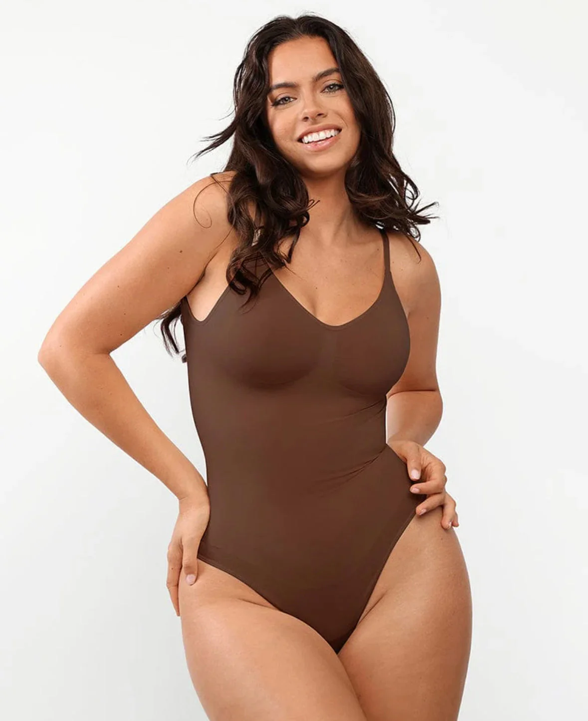 Women's Bodysuit – Seamless Fit – Thong Back – Adjustable Straps – Elegant Neckline - Image 4