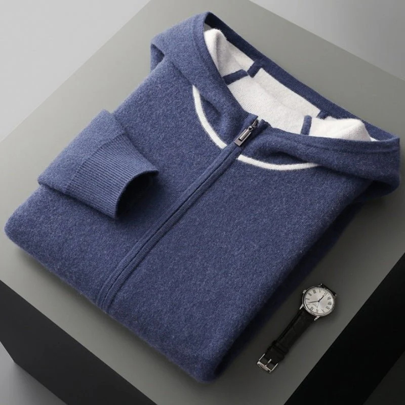 Noah Regular Fit Hoodie | Zip Front Contrast Trim Hoodie - Image 3