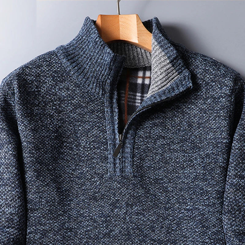 Noah Regular Fit Quarter-Zip Sweater | Hip-Length Solid Sweater - Image 2
