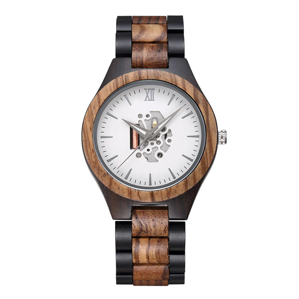 Noah Wooden Skeleton Dial Analog Wristwatch | Solid Wristwatch - Image 15