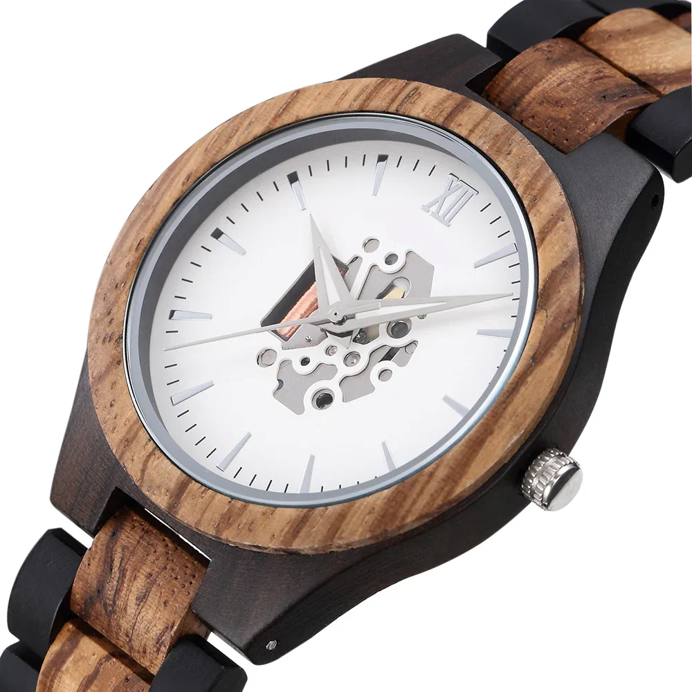 Noah Wooden Skeleton Dial Analog Wristwatch | Solid Wristwatch - Image 16