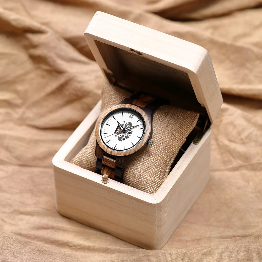 Noah Wooden Skeleton Dial Analog Wristwatch | Solid Wristwatch - Image 17